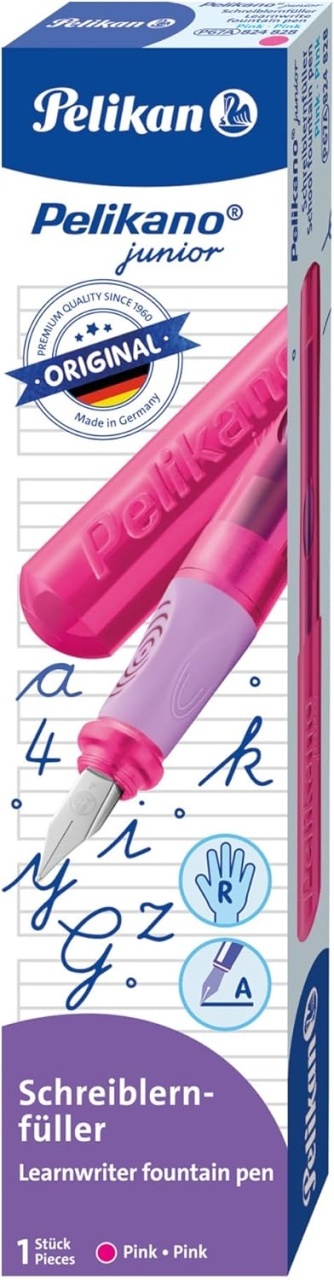 Stilou Pelikano Junior, penița L, grip ergonomic, pentru stângaci, în cutie de carton