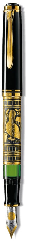 Scump/De Lux Pelikan Stilou Toledo M900 F, penita aur 18K, accesorii placate…