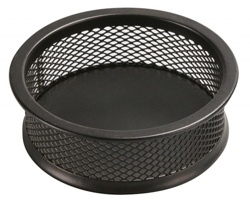 Suport metalic Mesh, pentru agrafe, forma rotunda - D90mm, H32mm, Q-Connect - negru