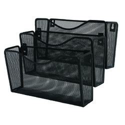 Suport metalic Mesh, pentru reviste si pliante, de perete, 3 buc/set, Q-Connect
