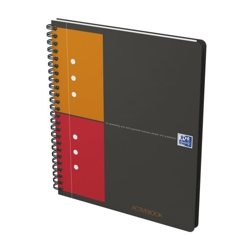 Agendă Oxford Internațional Active Book, A5+ 80 file, hârtie Optik 90g/mp, spiră dublă, scribzee, pătrățele, culoare portocaliu (Copy 1) - 1 | YEO