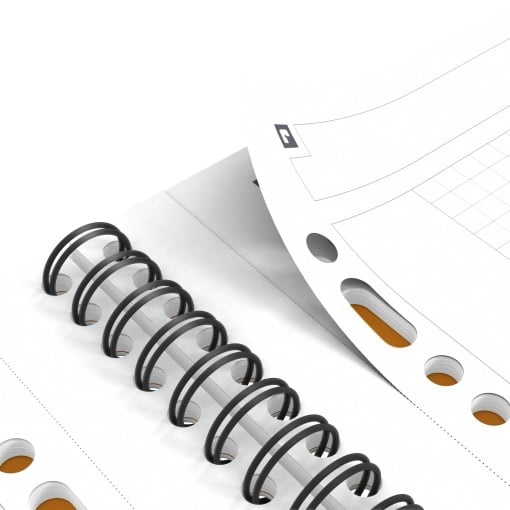 Agendă Oxford Internațional Notebook, A5+ 80 file, hârtie Optik 90g/mp, spiră dublă, scribzee, pătrățele, culoare portocaliu - 3 | YEO