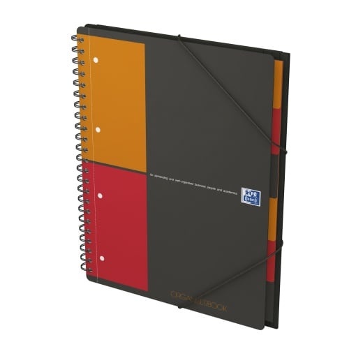 Agendă Oxford Internațional Organiser Book, A4+ 80 file, hârtie Optik 90g/mp, spiră dublă, scribzee, pătrățele, culoare gri - 1 | YEO