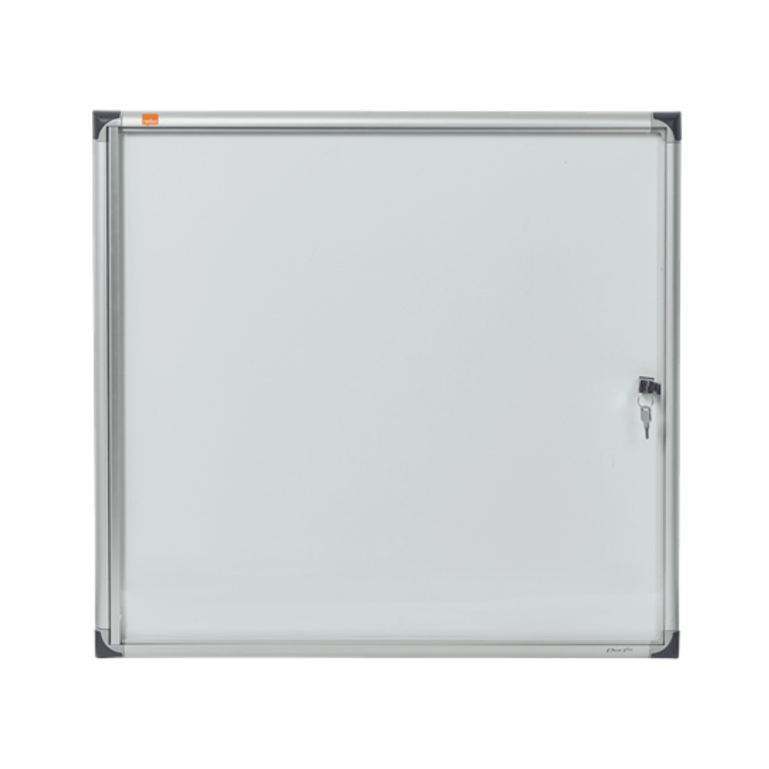 Avizier magnetic, 6x A4, interior, otel emailat, extra plat, cu usa si cheie, NOBO Premium Plus