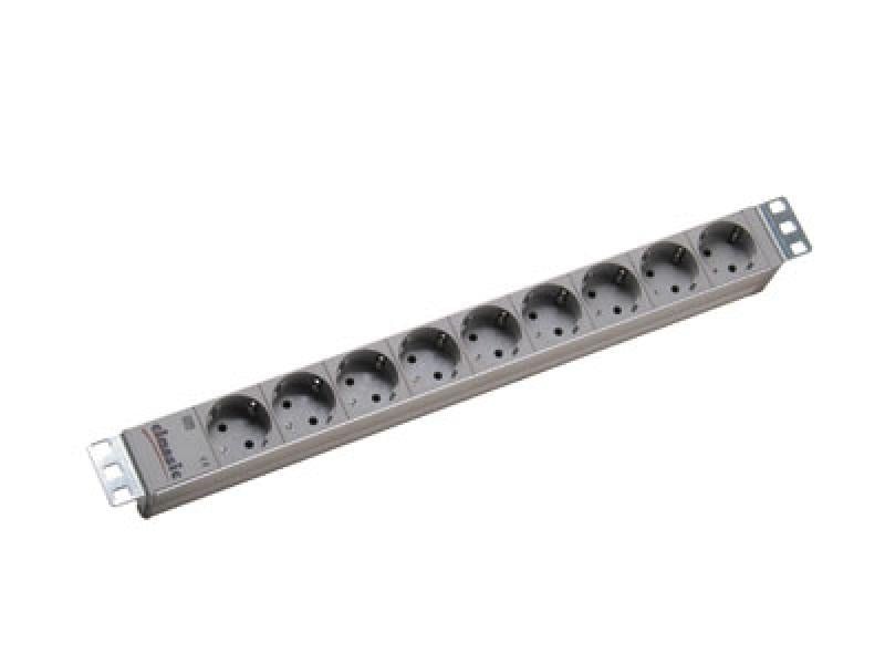 Bachmann IT PDU 9x prize Schuko, in Schuko, impamantare, fara intrerupator, 2 metri, RAL 7035, Aluminiu - 1 | YEO