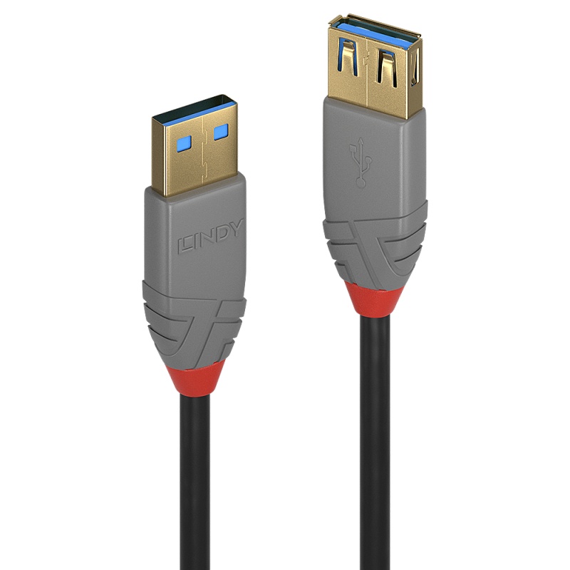 Cablu Lindy 0.5m USB 3.2 Type A Extension Cable, 5Gbps, Anthra Line - 2 | YEO