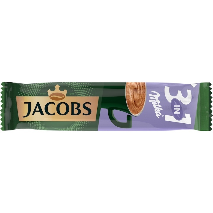 Cafea Jacobs 3 in 1 Milka, 18g x 24 plicuri - 1 | YEO