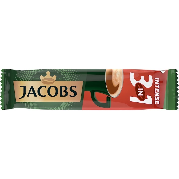 Cafea Jacobs Kronung 3 in 1 Original Intense, 11.1 g x 24 plicuri - 1 | YEO