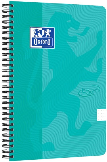 Caiet cu spirala B5, OXFORD Touch, 70 file - 90g/mp, Scribzee, coperta carton verde menta- punctat