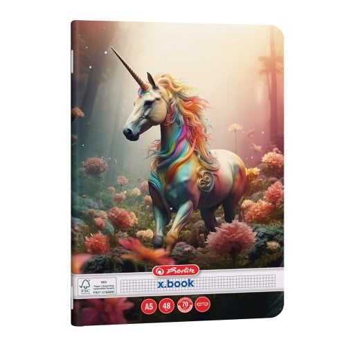 Caiet Herlitz motiv Unicorn, A5, 48 file, pătrățele - 2 | YEO