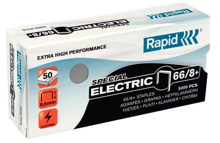 Capse Rapid Super Strong, 66/8+, pentru capsator electric, 5000 buc/cutie