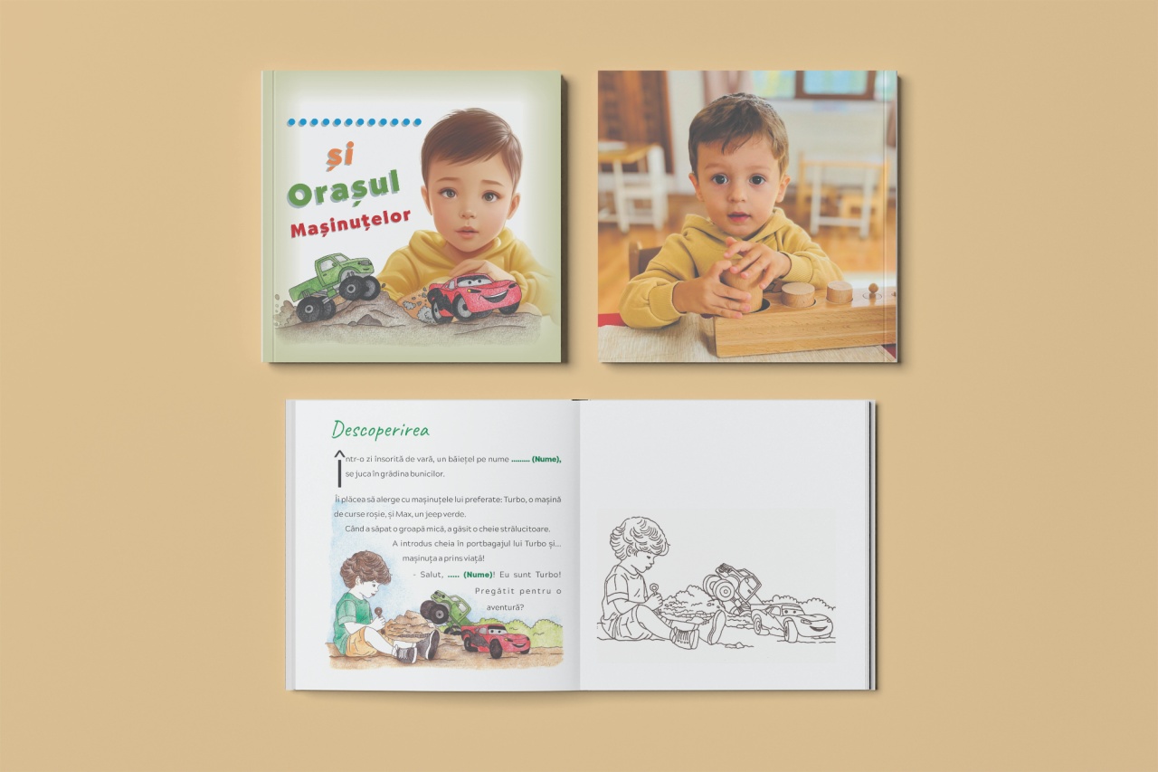 Carte de colorat personalizată [Numele copilului]... și Orașul mașinuțelor