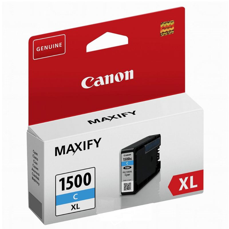 Cartus cerneala Canon PGI1500XLC, cyan, Dual Resistant High Density, capacitate 12ml / 1020 pagini, - 1 | YEO