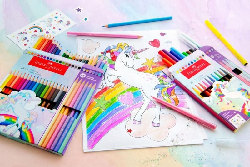 CREIOANE COLORATE 18+6 CULORI UNICORNI FABER-CASTELL - 3 | YEO