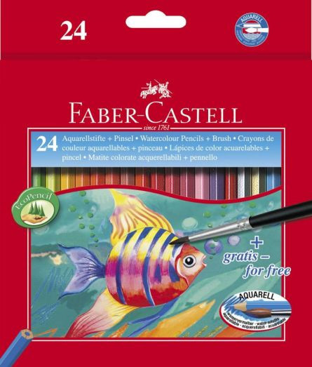 Culori Faber Castell 12/set Aquarelle + pensula,