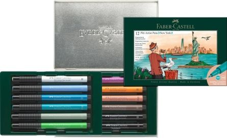 Cutie 12 culori Faber-Castell Pitt Artist Pen Cities New York - 2 | YEO