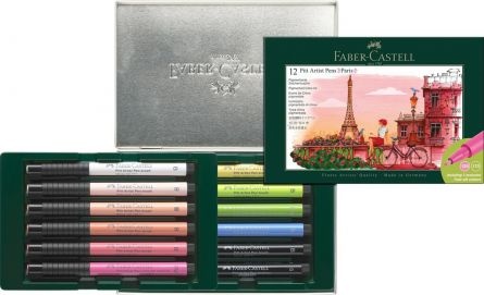 Cutie 12 culori Faber-Castell Pitt Artist Pen Cities Paris - 2 | YEO