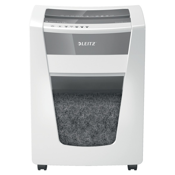 Distrugator documente manual LEITZ IQ Office Pro, P5+, micro-cut (particule), 7 coli, cos 30l, alb