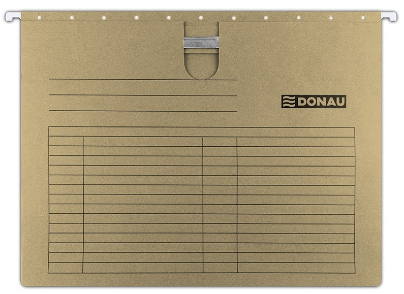 Dosar suspendabil cu sina, carton 230g/mp, bagheta metalica, 5 buc/set, DONAU - maro