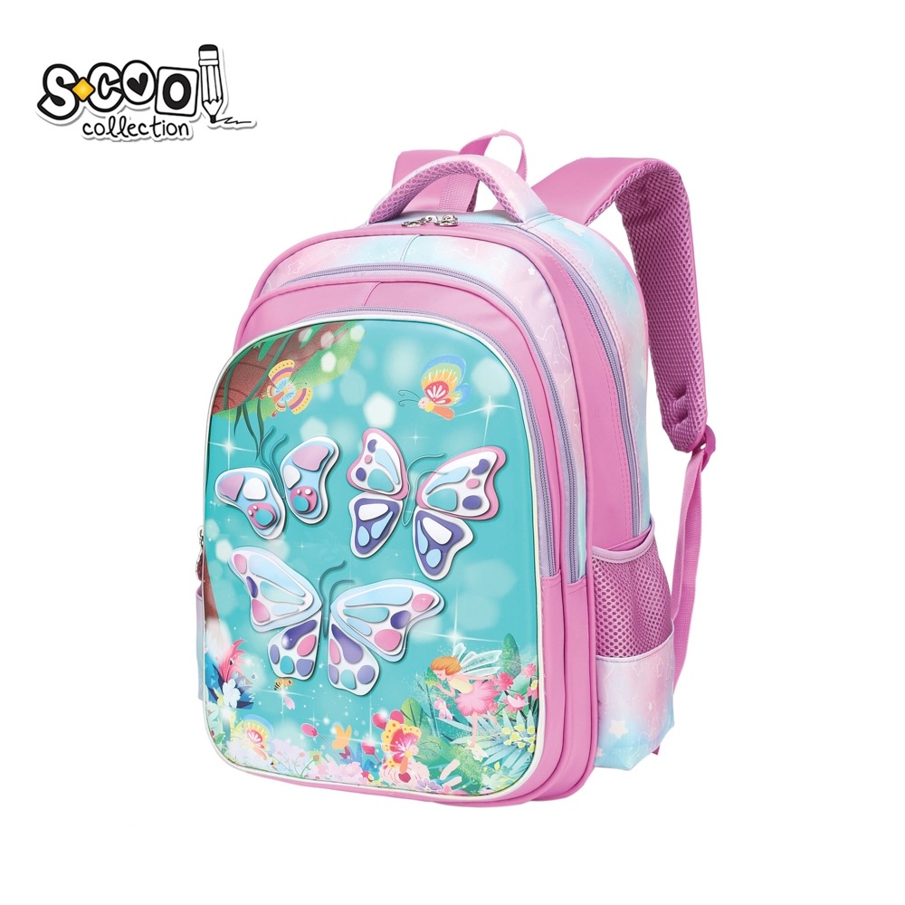 Ghiozdan fete neechipat S-COOL 3D Butterfly, 41x31x24 cm - 1 | YEO