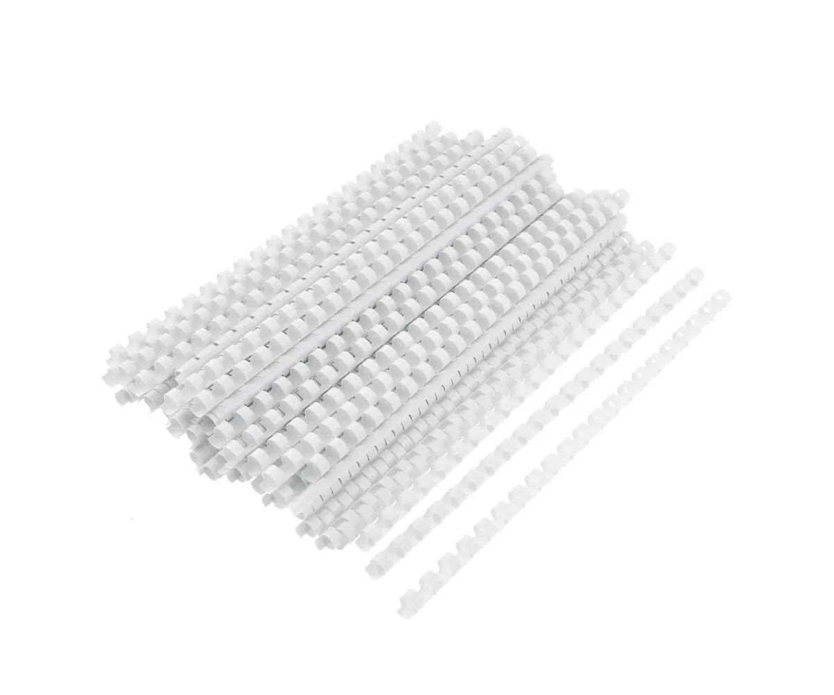 Inele plastic 8 mm, max 45 coli, 100buc/cut, Office Products - alb