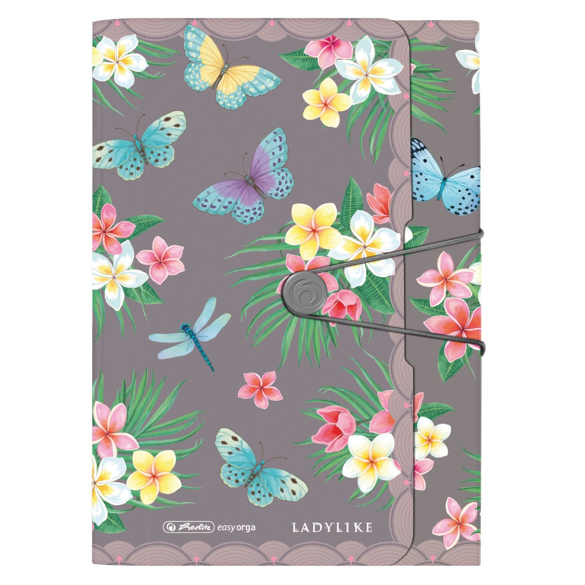 Mapa plastic extensibilă cu 12 compartimente Herlitz Easy Orga To Go A4 motiv Ladylike Butterflies