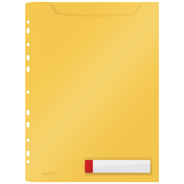 Mapa plastic Leitz Cosy Jumbo A4 150 coli pre-perforată cu etichetă set 3 buc galben chihlimbar