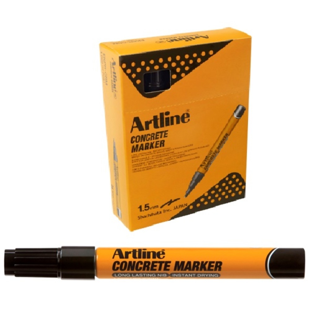 Marker pentru beton Artline, corp plastic, vârf rotund 1.5mm, negru - 1 | YEO