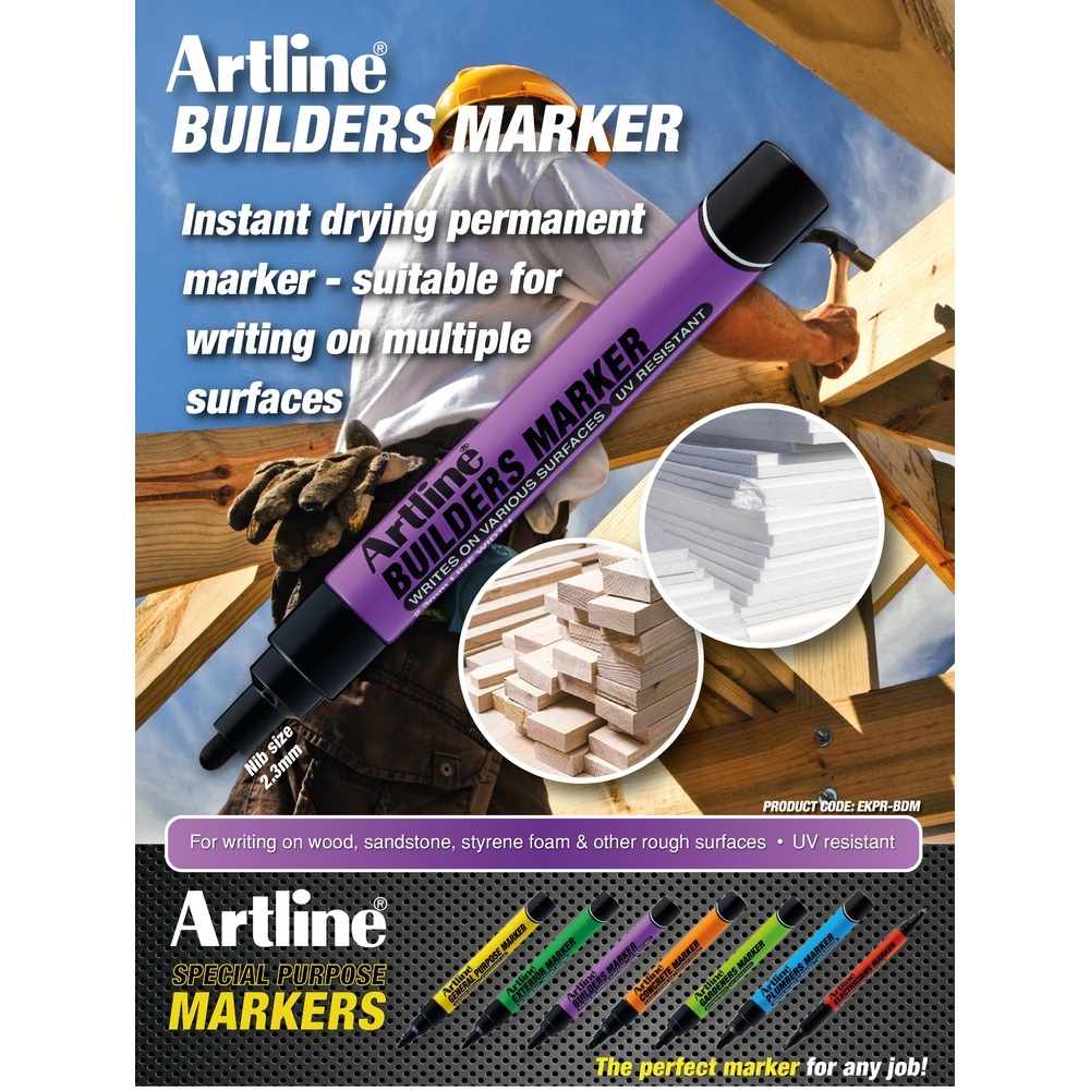 Marker pentru constructori, corp plastic, vârf rotund 2.3mm, ARTLINE - 2 | YEO
