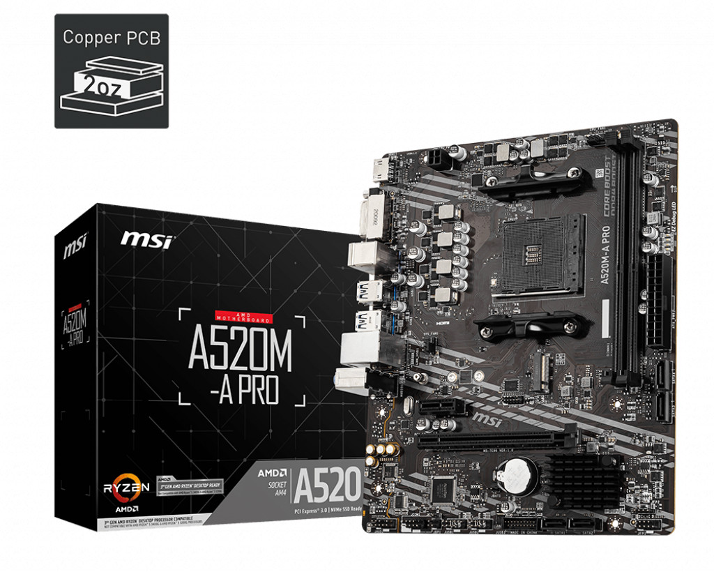 MB AMD MSI AM4 A520M-A PRO - 2 | YEO