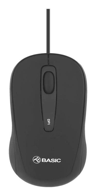 Mouse cu fir Tellur basic, mini, negru - 2 | YEO
