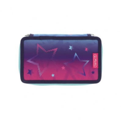 Penar echipat 2 compartimente 23 piese, Motiv Pink Stars Herlitz