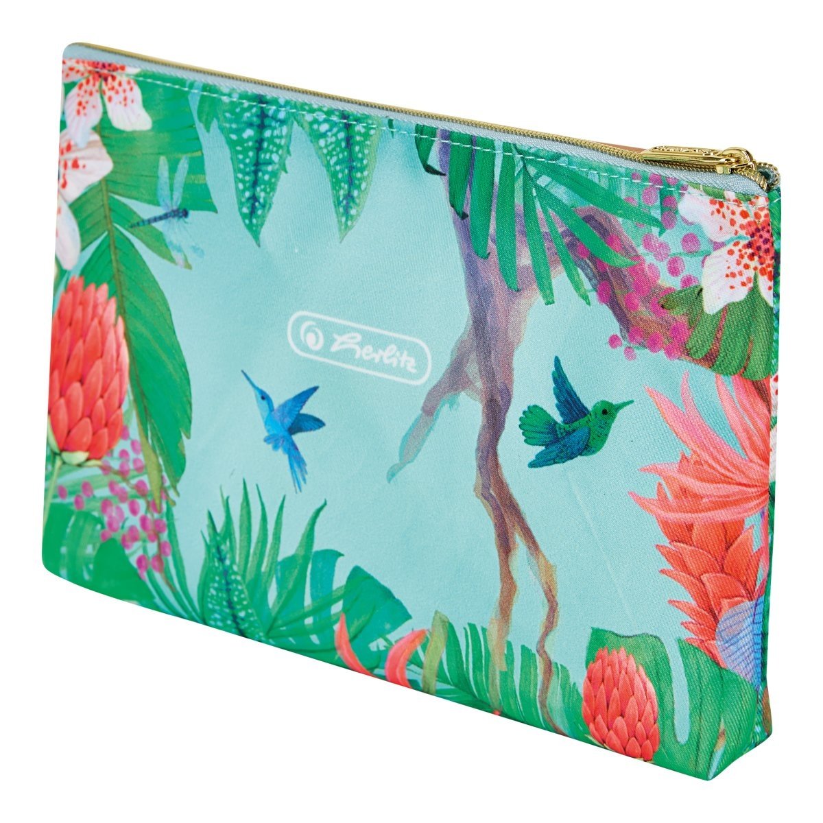 Penar neechipat fete, 1 fermoar, Dimensiuni 22 x 15 x 2.5 cm, plat tip Etui, Motiv Ladylike Jungle Herlitz - 1 | YEO