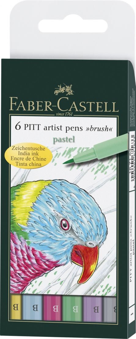 Pitt Artist Pen Set 6 buc Pastel Faber-Castell