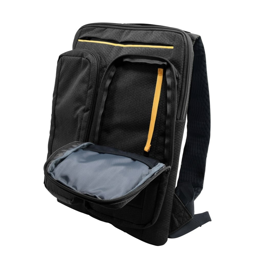 Rucsac CATERPILLAR Code - Quest Commuter, material 420D hexagonal, 2 buzunare exterioare - negru - 2 | YEO