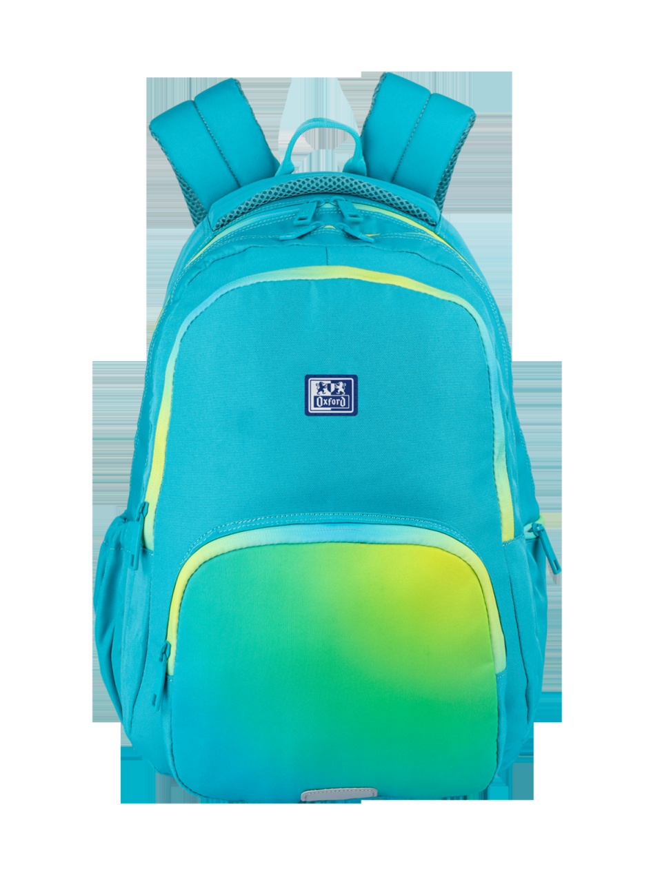 Rucsac Oxford Gradient, 3 compartimente, 29 x 44 x 20 cm, compartiment captusit, buzunar frontal cu fermoar, buzunare laterale, buzunar exterior ascuns cu fermoar dublu pentru dreptaci / stangaci, eticheta nume, suport orar, breloc, barete de umar bureta