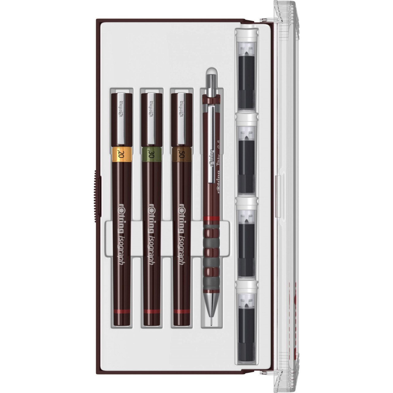 Set 3 Tragator cu Tus Rotring Isograph Junior 0.2 / 0.3 / 0.5 - 2 | YEO