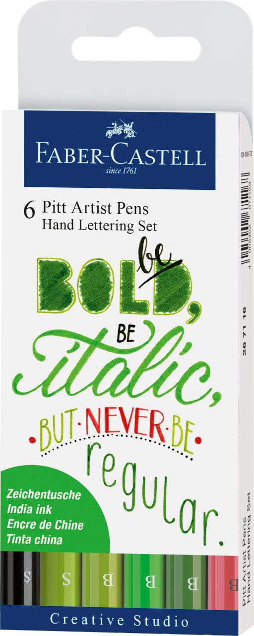 Set 6 markere Faber-castell Pitt artist pen For The Love Of Letters Be Bold Be Italic But Never Be Regular