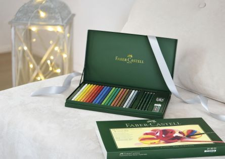Set cadou 20 creioane colorate Faber-castell Polychromos+4 creioane grafit + accesorii - 1 | YEO