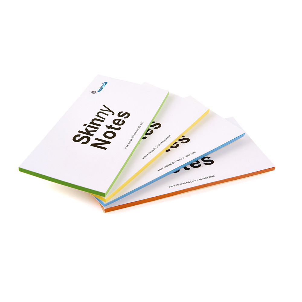 Skinny notes 200 x 100 mm, set 4 blocuri de 100 foi, fara adeziv, repozitionabile.