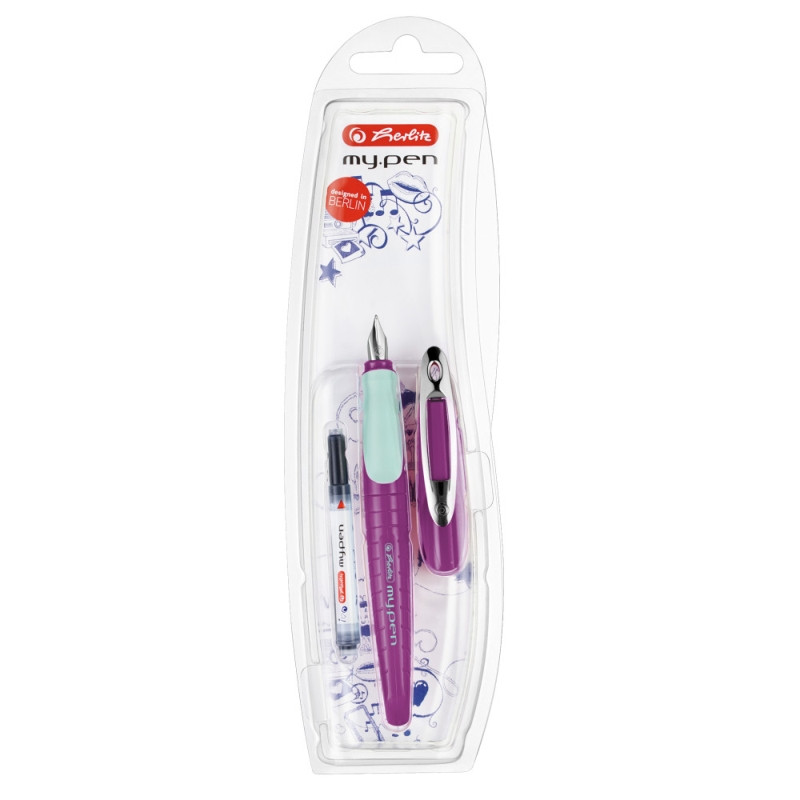 Stilou Herlitz My.Pen, penița M roz/turcoaz - blister
