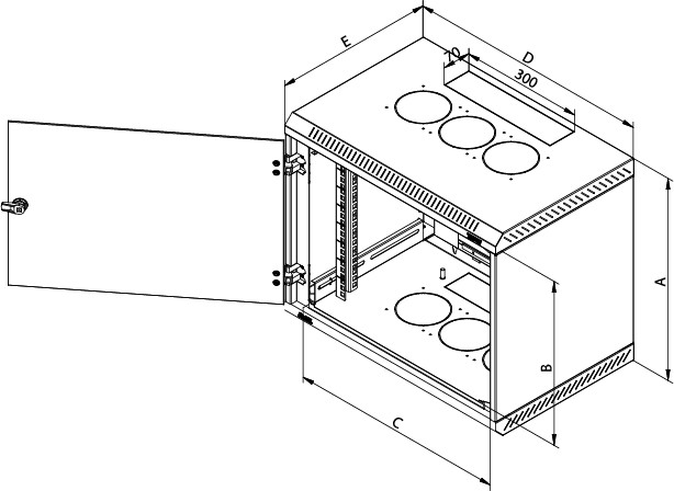 TRITON RACK PERETE 1-SECT 9U/600 Negru - 1 | YEO