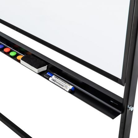 Whiteboard magnetic mobil, 90x150 cm, ramă aluminiu, Deli - 1 | YEO