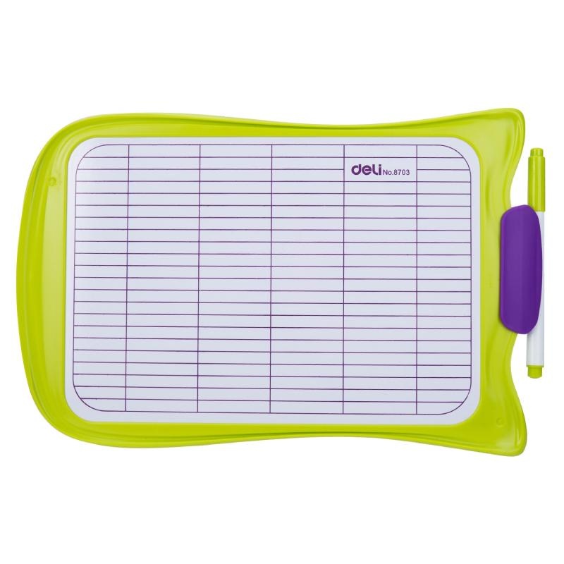 Whiteboard școlar, ramă plastic, 30x21cm, Deli - 4 | YEO