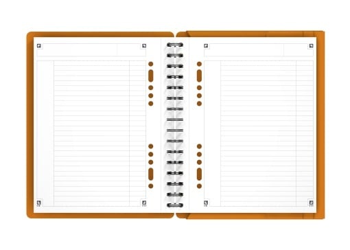 Agendă Oxford Internațional Meeting Book, A5+ 80 file, hârtie Optik 90g/mp, spiră dublă, scribzee, dictando, culoare portocaliu - 2 | YEO