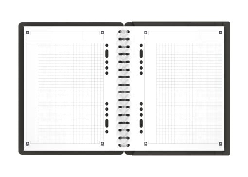 Agendă Oxford Internațional Meeting Book, A5+ 80 file, hârtie Optik 90g/mp, spiră dublă, scribzee, pătrățele, culoare gri - 2 | YEO