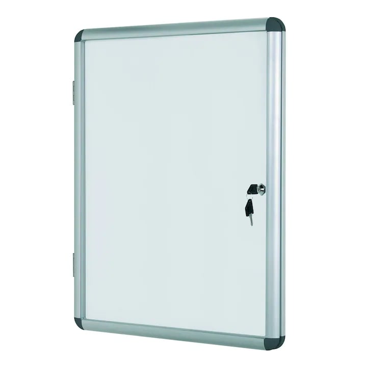Avizier magnetic, 1288x940 mm, cu cheiță, geam protector și ramă din aluminiu Bi-Office