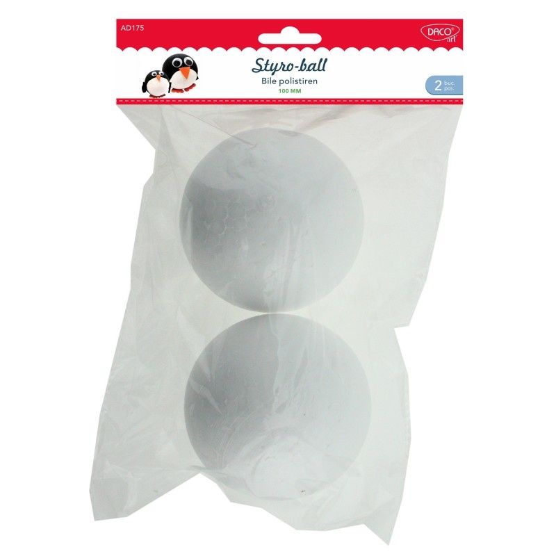 Bile polistiren 2buc/set, 10cm - Accesorii craft Daco