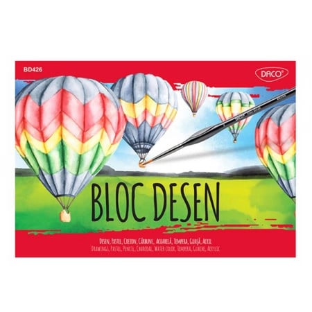 Bloc de desen A4, 250 g, DACO, 15 file