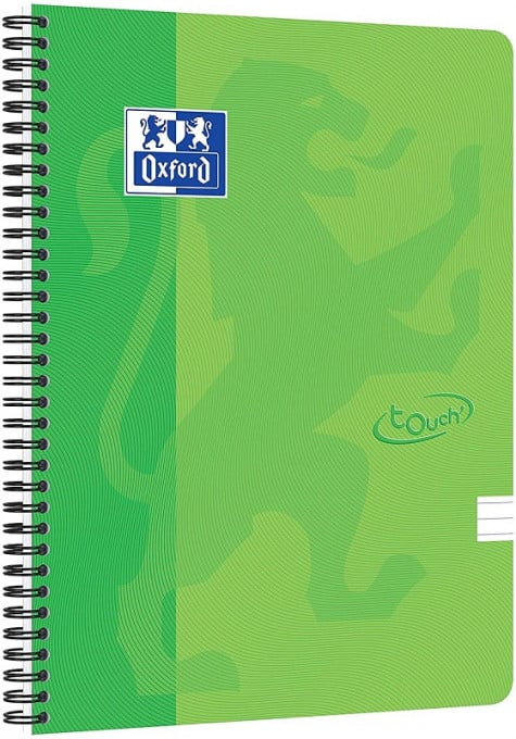 Caiet cu spirala A4, OXFORD School Touch , 70 file-90g/mp, 4 perf, coperta carton - dictando - 1 | YEO